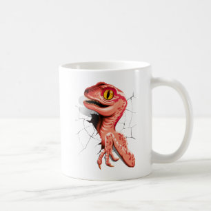Mug Hachure de dinosaure de vélocirapeur réaliste