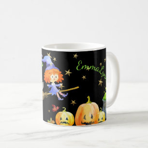 Mug Halloween Amusant Violet Sorcière Volant Broom Ver