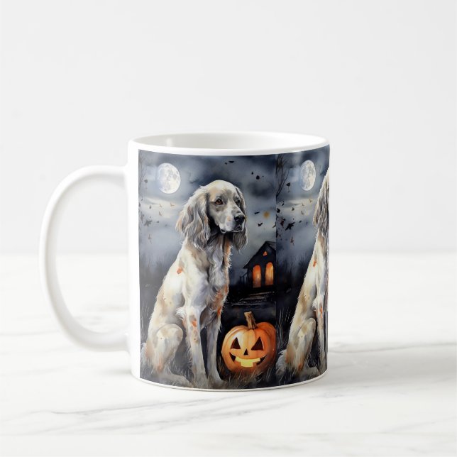 Mug Halloween Anglais Setter Avec Scentation Citrouill (Gauche)