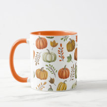 Mug Halloween avec citrouilles - Blanc