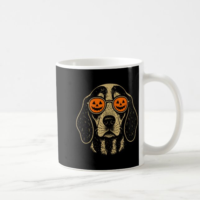 Mug Halloween Bluetick Coonhound Dog With Pumpkin Gles (Droite)