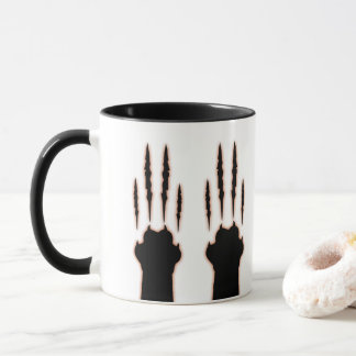Mug Halloween Cat Paw Claw Marques Cat Scratères