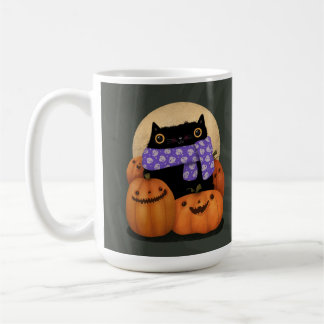 Mug Halloween Chat Noir Saison Automne Heureux Hallowe