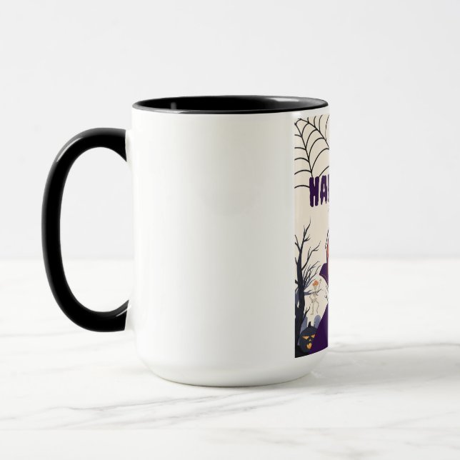 Mug Halloween – citrouille sombre et sorcier (Gauche)