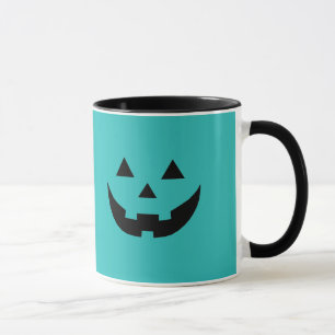 Mug Halloween citrouille turquoise éffrayant Jack-o'-l