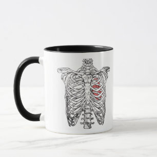Mug Halloween d'anatomie de la cage thoracique et du c