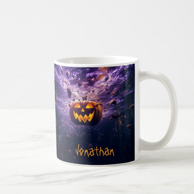 Mug Halloween Déplaisante Jack-o'-lanterne violette pe (Droite)