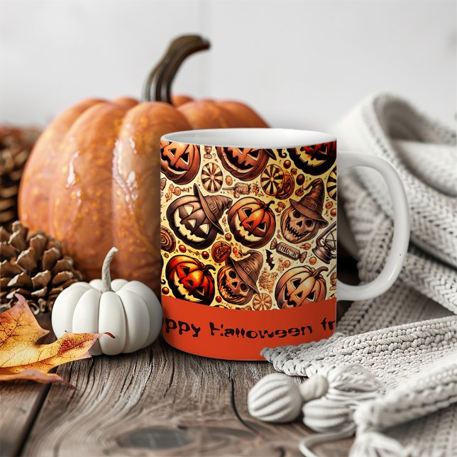 Mug Halloween désire brun orange style (Créateur téléchargé)