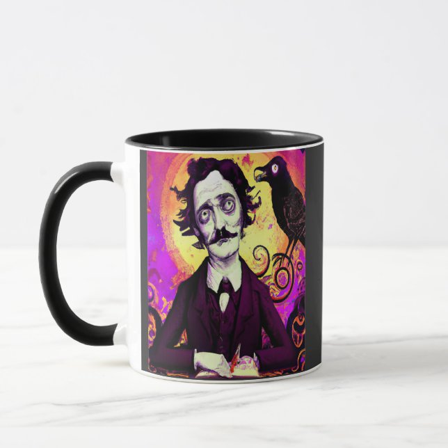 Mug Halloween, Edgar Allen Poe, Raven, Nevermore (Gauche)