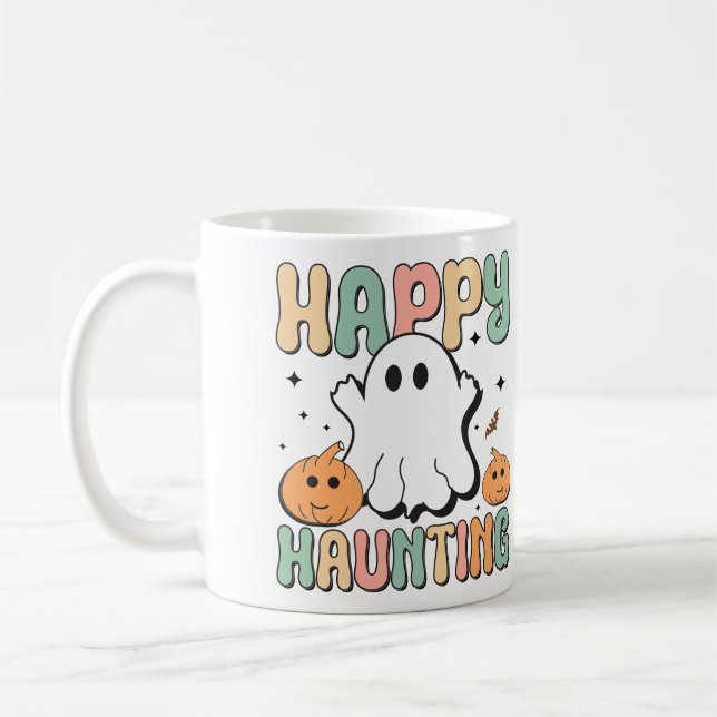 Mug Halloween Éffrayant Fantôme Colorful Salutation (Gauche)