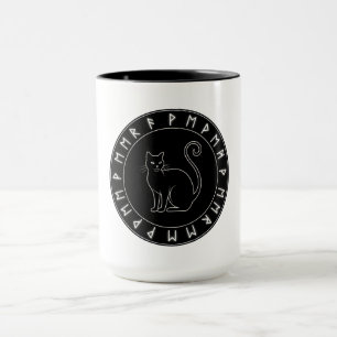 Mug Halloween en chats noirs