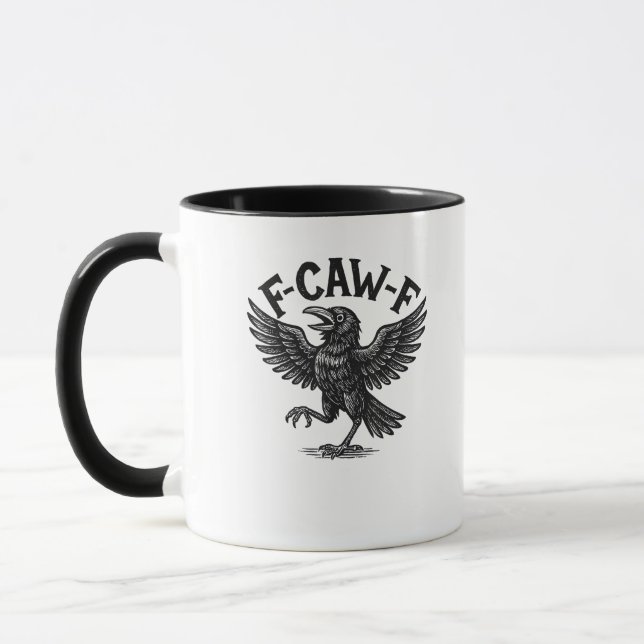 Mug Halloween F-Caw-F Bird Crow Women Men Minimal Clea (Gauche)