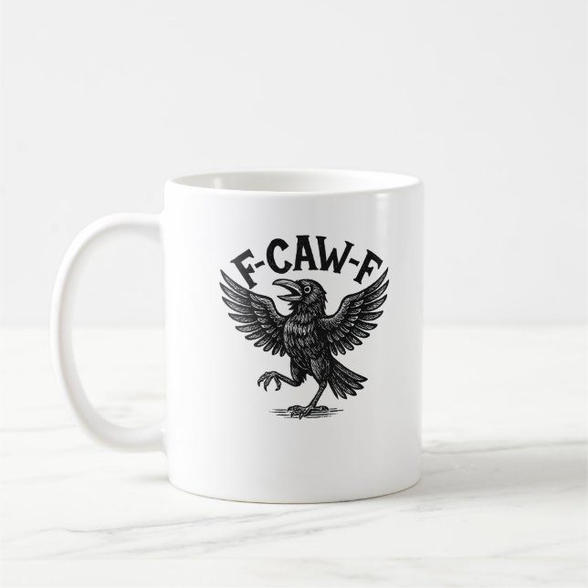 Mug Halloween F-Caw-F Bird Crow Women Men Minimal Clea (Gauche)