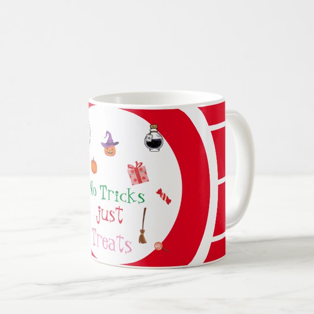 Mug Halloween fantôme Pas de Trucs Traite juste citrou (Devant droit)