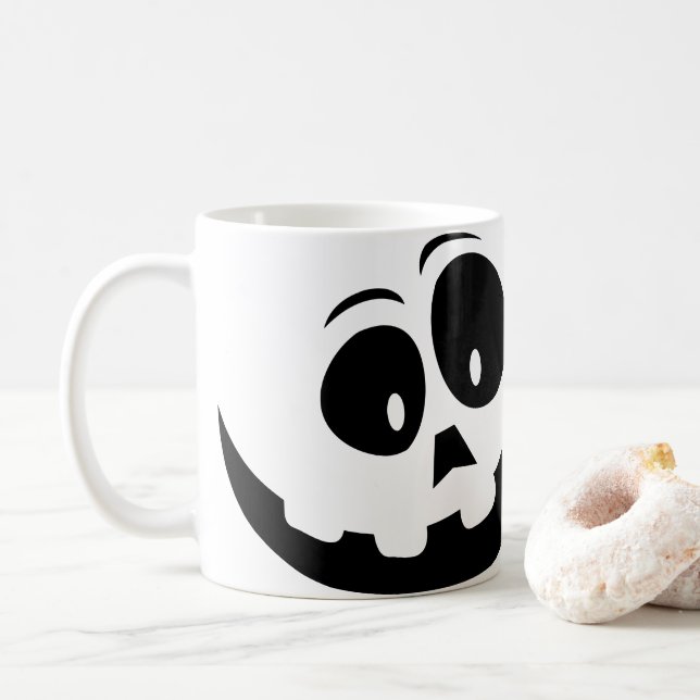 Mug Halloween fou Fantôme visage (Avec donut)