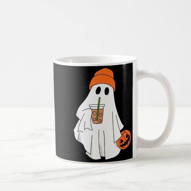 Mug Halloween Ghost Drinking Coffee Ghost Ice Coffee M (Droite)