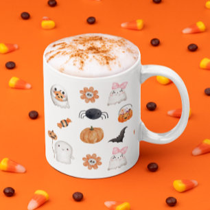 Mug Halloween ghosts éffrayant mignon style aquarelle