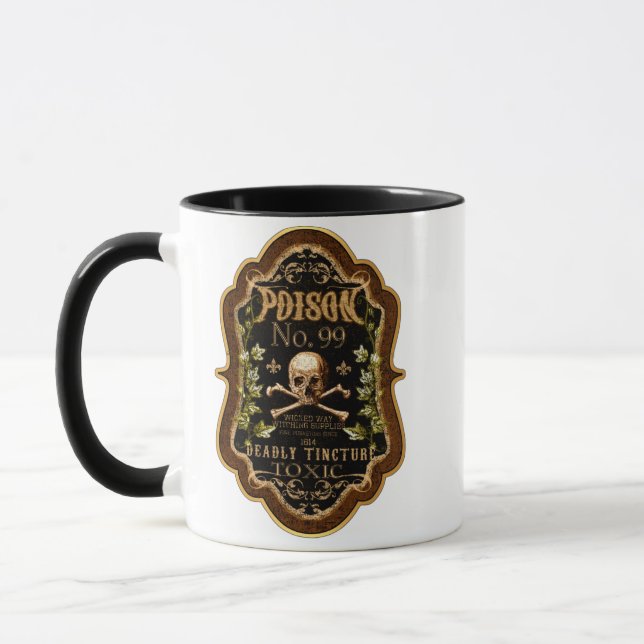 Mug Halloween Gothique Crâne Et Crossbones Pointe De S (Gauche)