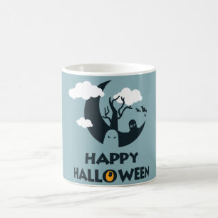 Mug Halloween heureux avec la lune et le cimetière