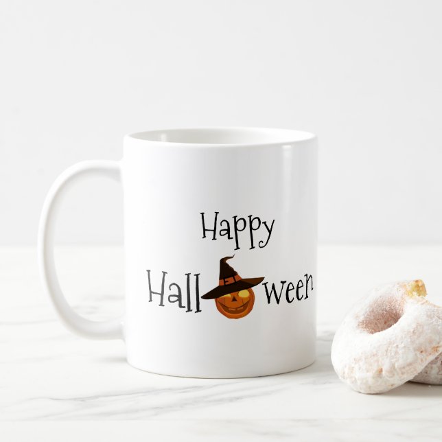 Mug Halloween heureux citrouille (Avec donut)