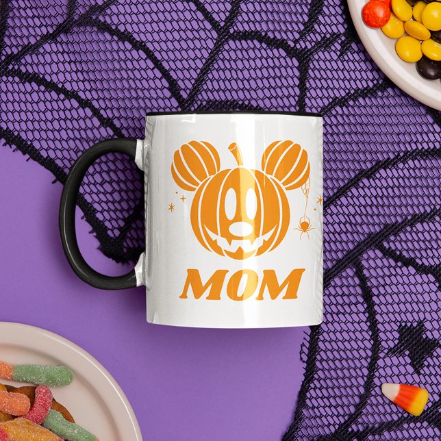 Mug Halloween Mickey Jack-o'lantern Maman (Mug on table)