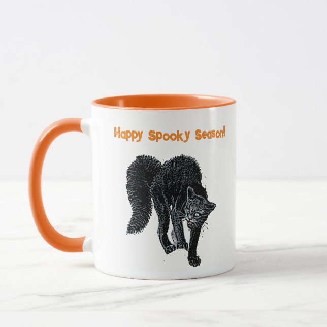 Mug Halloween Scary Chat noir Éffrayant Caricature de  (Gauche)