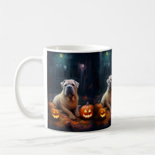 Mug Halloween Shar Pei Avec La Peur Citrouille