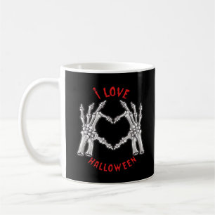 Mug Halloween Skeletal Mains Coeur drôle Dire