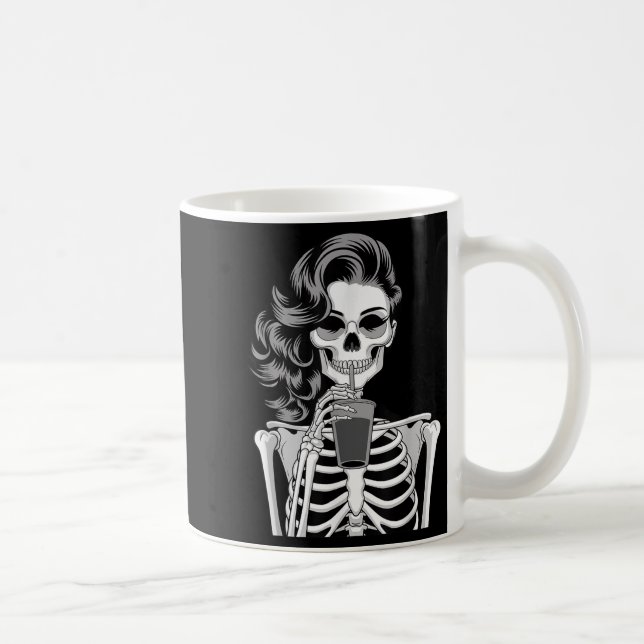 Mug Halloween Skeleton Retro Style Drink Beverage Quir (Droite)