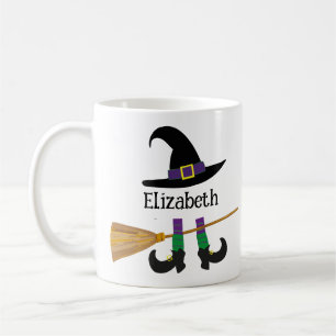 Mug Halloween Sorcière Casquette Pieds Carton personna