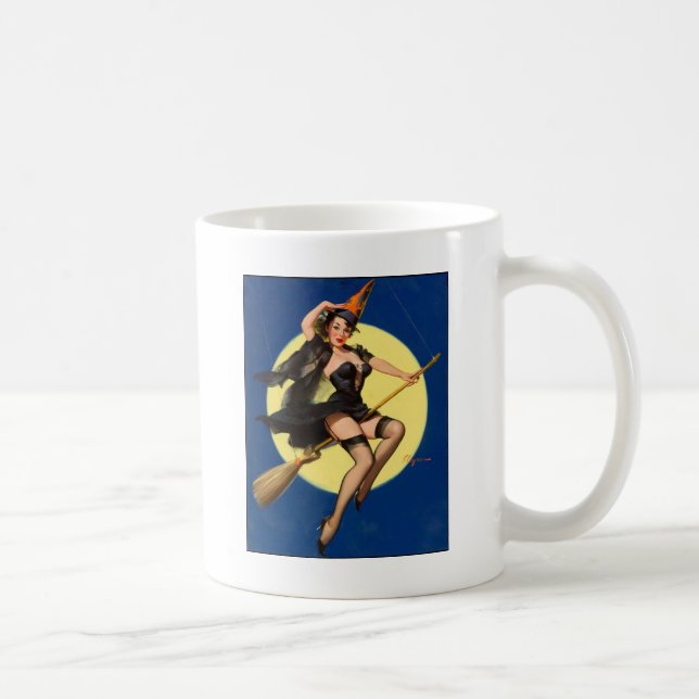 Mug Halloween sorcière pin up fille (Droite)