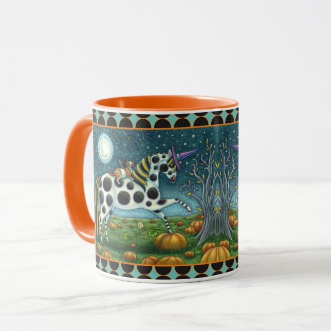 Mug HALLOWEEN SPOTTED PONY & BAT CAT Imaginaire Cheval (Devant gauche)