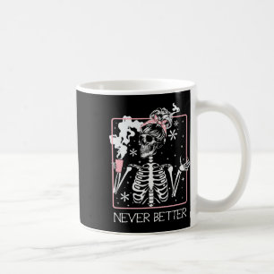 Mug Halloween Squelette Boire Citation de café Ne pari