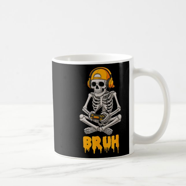 Mug Halloween Squelette Gamer Vidéo Jeu Drôle Skelet (Droite)