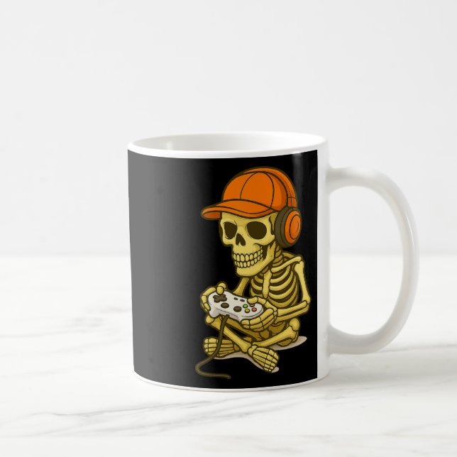 Mug Halloween Squelette Joueur Vidéo Jeu Garçons Homme (Droite)