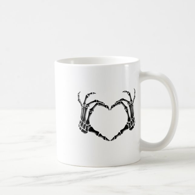 Mug Halloween Squelette Mains de coeur (Droite)