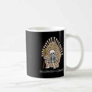 Mug Halloween squelette os trône amusant Halloween