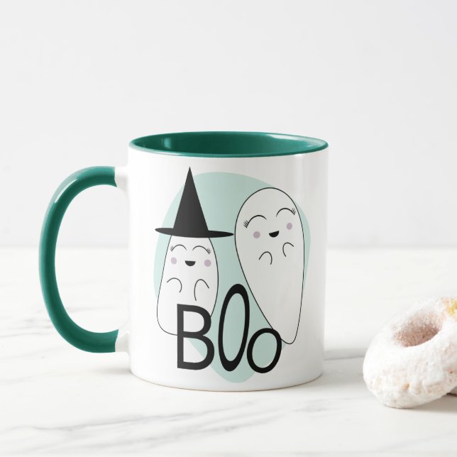 Mug Halloween Theme l Ghosts Boo (Avec donut)