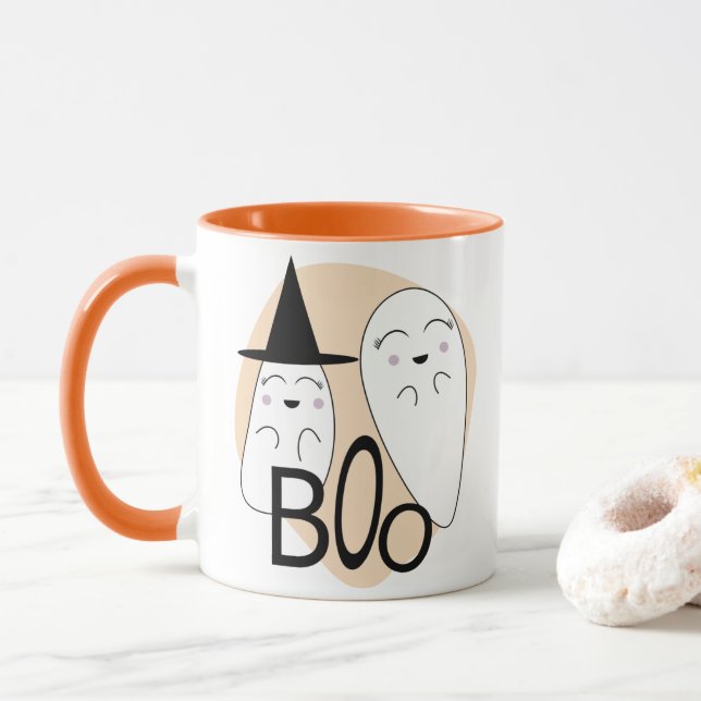 Mug Halloween Theme l Ghosts Boo (Avec donut)