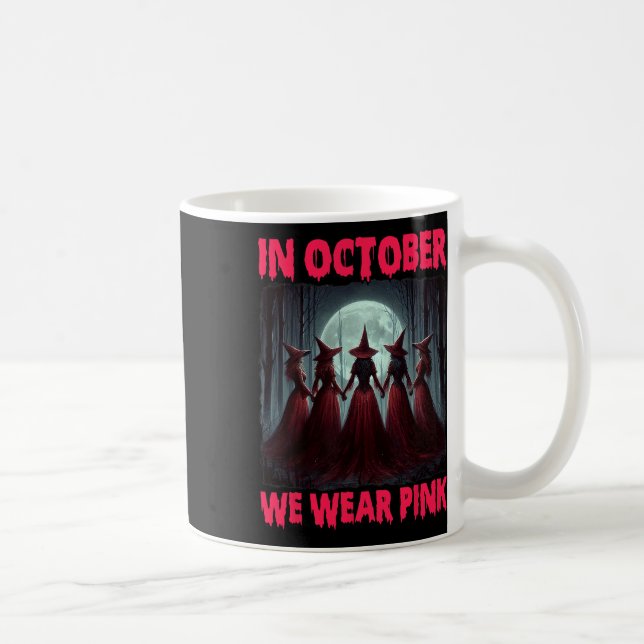 Mug Halloween Vibes Le cancer du sein sorcière En Octo (Droite)