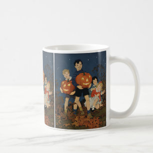 Mug Halloween vintage, Enfants tenant des Citrouilles
