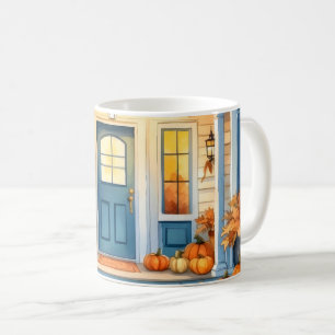 Mug Halloween Watercolor Automne Citrouilles sur le Po