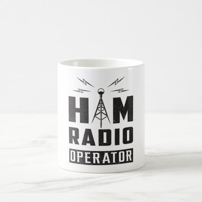 Mug HAM Radio Amateur Fréquence Opérateur Antenne Cade (Centre)
