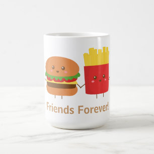 Mug Hamburger et fritures mignons, amis pour toujours