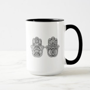 Mug Hamsa tiré par la main avec des ornements