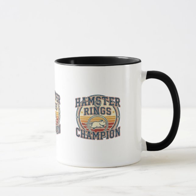 Mug Hamster Rings Champion Retro Design (Droite)