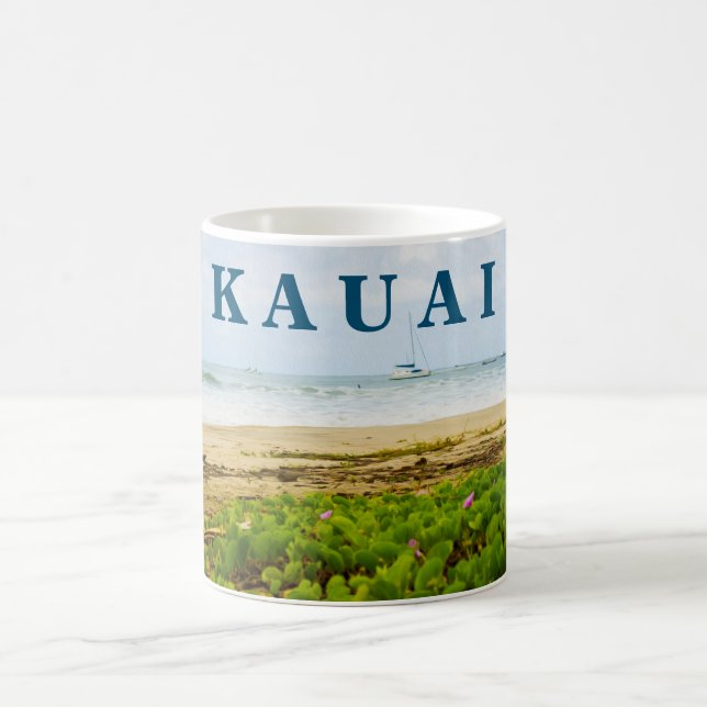 Mug Hanalei Bay Kauai Hawaii Beach & Bateaux (Centre)