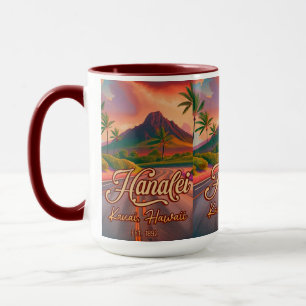 Mug Hanalei Kauai Hawaii Retro Volcano Road années 195