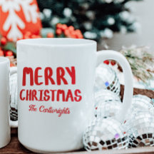 Hand-drawn Block Letters Merry Christmas Greeting