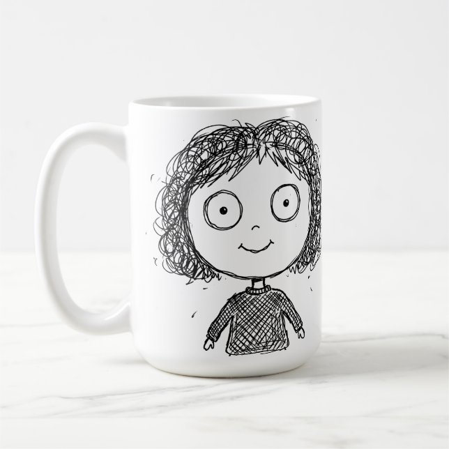 Mug Hand-Drawn Character Illustration – Artistic (Gauche)